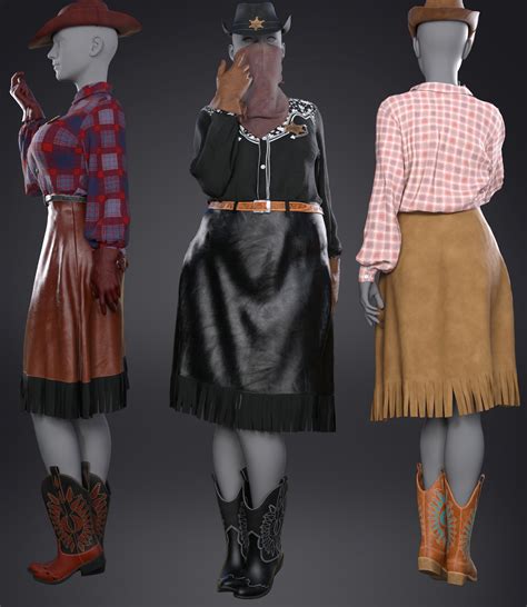 CowGirl Dforce Outfit For Genesis 8 8 1 Female S 3D Figure Assets