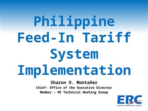 Ppt Philippine Feed In Tariff System Implementation Sharon O