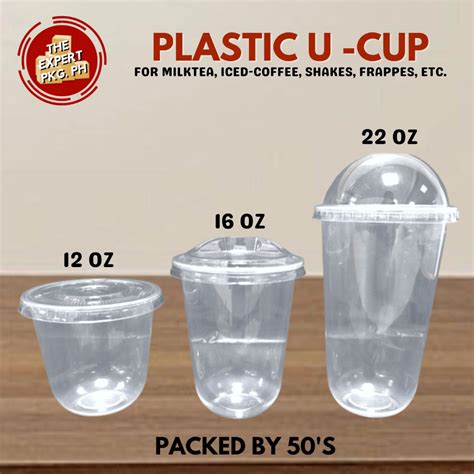 U Cup Mm Plastic Pp Milk Tea Cups Oz Oz Oz Pcs Flat Lid