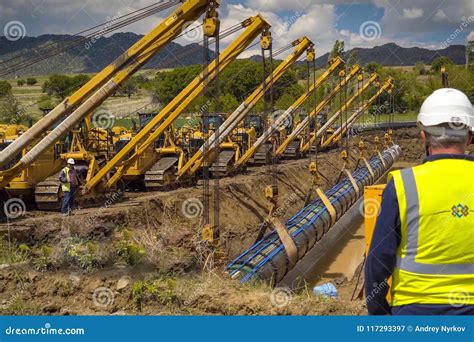 Construction Work On The Installation Of The Pipeline Gas Pipeline