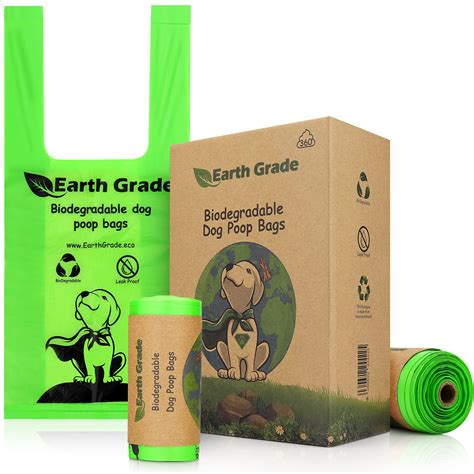 Buy Earth Grade Dog Poo Bags with Tie Handles on Roll (360) Extra Thick ...