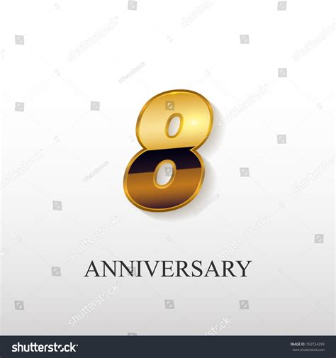 8 Years Golden Anniversary Vector Logo Stock Vector Royalty Free 760724299 Shutterstock