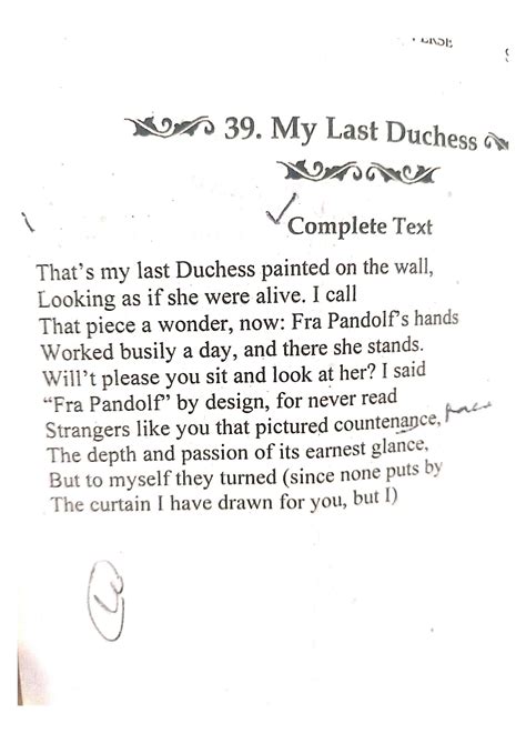 SOLUTION My Last Duchess Poem By Robert Browning Studypool