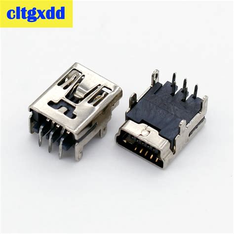 Cltgxdd Mini USB Type B 5 Pin Female Socket Right Angle DIP Jack