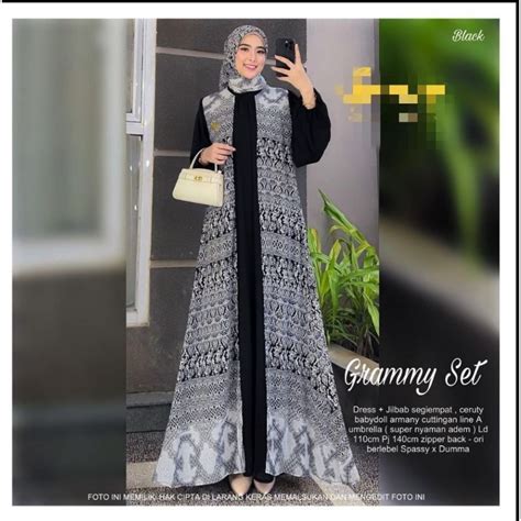 Jual PROMO BISA COD GAMIS SET HIJAB CERUTY BABYDOLL SUPER JUMBO M L