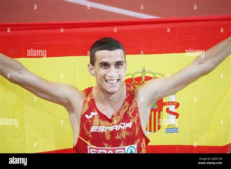 Mariano Garcia Of Spain Gold Medal During The Athletics Mens 800m At