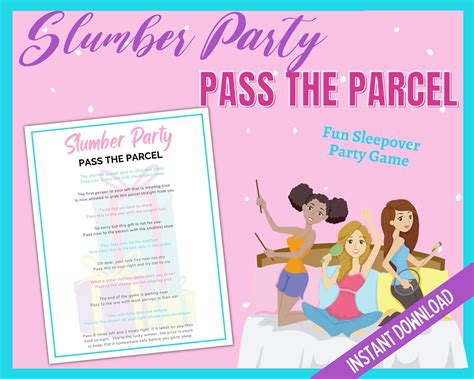 Slumber Party Pass The Parcel Party Game Birthday Party Etsy New Zealand Sleepover Party