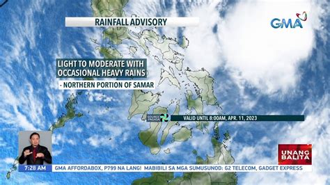 Rainfall Advisory Nakataas Ngayon Sa Northern Portion Ng Samar Ilang