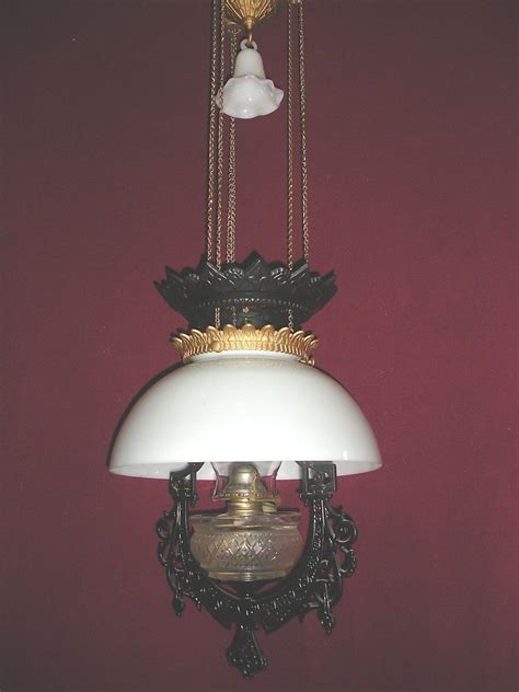 Antique1877 Bradley Hubbard Hanging Oil Lamp Adjusts Ebay