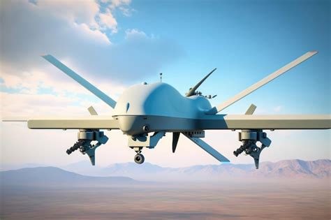 Un Dron Mq Reaper Est Volando En El Cielo Foto Premium