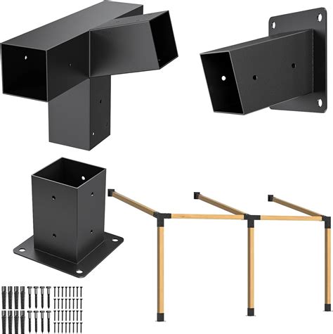 Heavy Duty Slanted Roof Wall Mount X Pergola Bracket Kit Troptolky