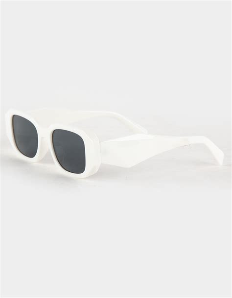 Rsq Rectangle Sunglasses White Tillys