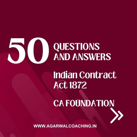 Indian Contract Act Ca Foundation Important Questions With