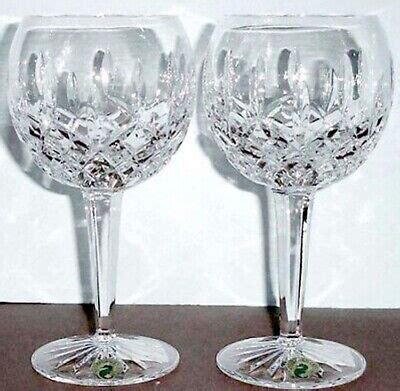 Waterford Crystal Lismore Balloon Wine Glass Pair Th Anniversary