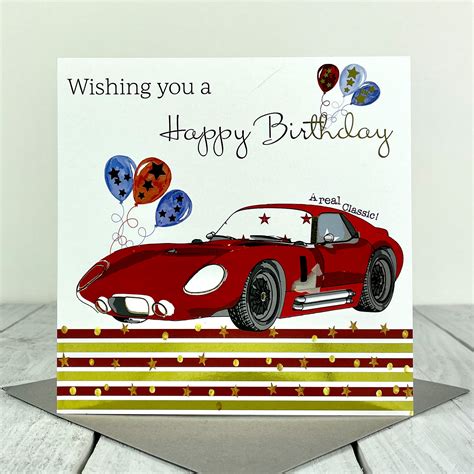 Classic Car Birthday Card Birthday Card Sports Car Happy Etsy