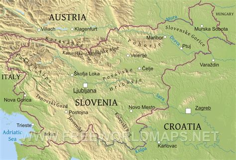 Slovenia Physical Map