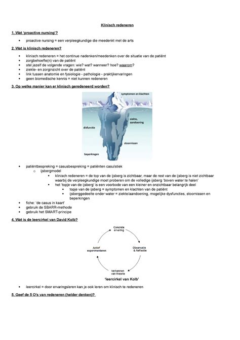 Samenvatting Klinisch Redeneren Klinisch Redeneren 1 Wat