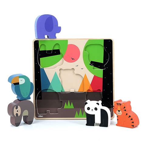 Puzzle Sonore Jungle Andy Westface Puzzle En Bois Vilac