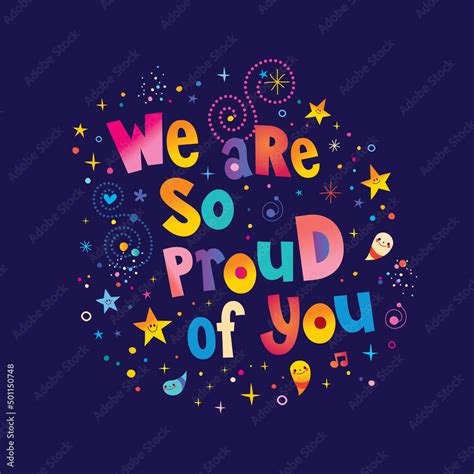 We Are So Proud Of You A Congratulations Card Stock Vector Adobe Stock