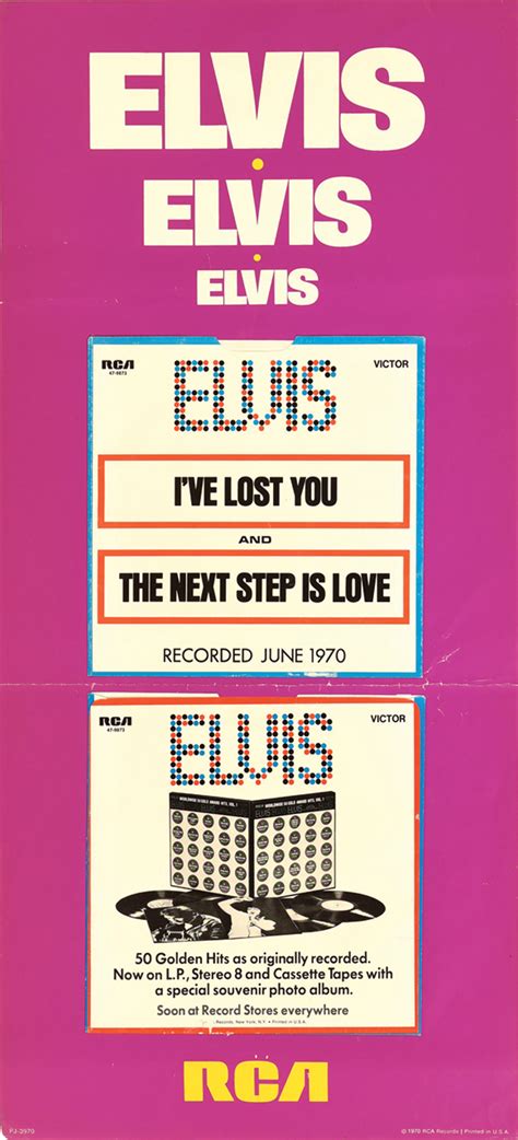 Sold Price July 1970 Rca Record Store Poster For Elvis Presleys