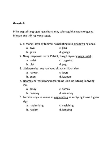 ️salitang Ugat At Panlapi Worksheet Free Download