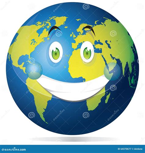 Happy Green Earth Concept Stock Vector Illustration Of Sphere 64370677