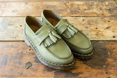 Adrian Tassel Loafer Khaki Green Smooth and Yellow Stitch — Downes