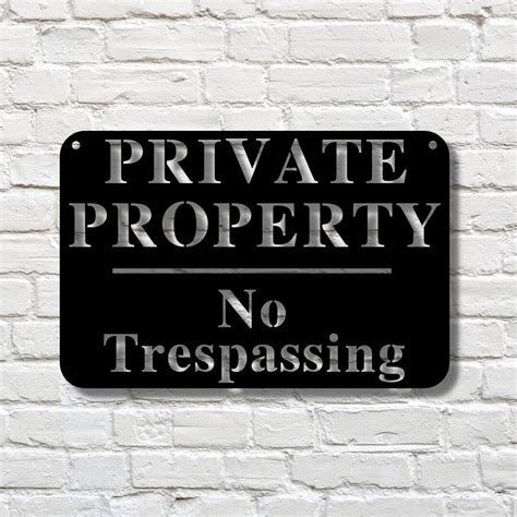 No Trespassing Metal Sign Custom Private Property Sign Man Cave Sign