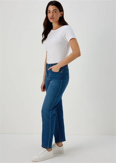 Grace Mid Wash Straight Leg Jeans Matalan