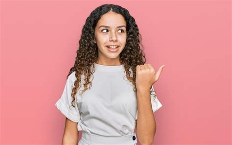 Premium Photo Teenager Hispanic Girl Wearing Casual White T Shirt