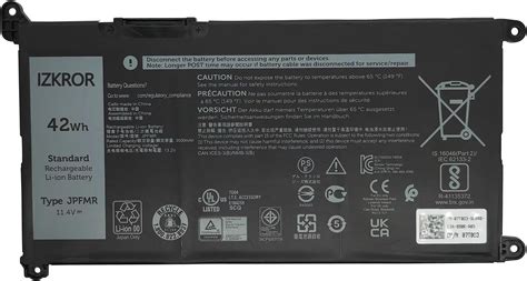 Izkror Jpfmr 42wh Battery Replacement For Dell Chromebook 3400 Chromebook 3100