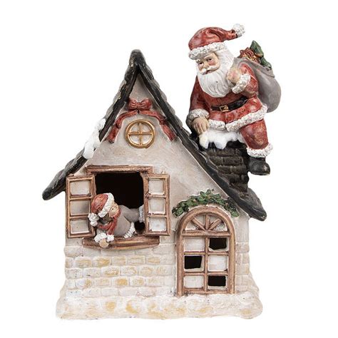 Clayre Eef Kerstdecoratie Met Led Verlichting Huis X X Cm Wit