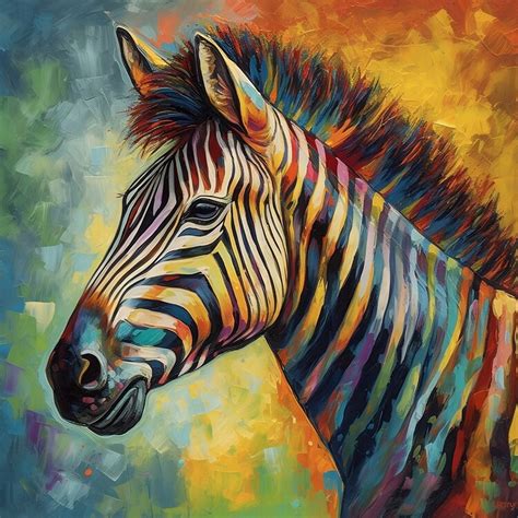 Wall Art Print Watercolor Illustration Of Rainbow Zebra Ukposters