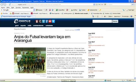 Na Imprensa Equipe Anjo Futsal Forquilhinha Campe Em Ararangu