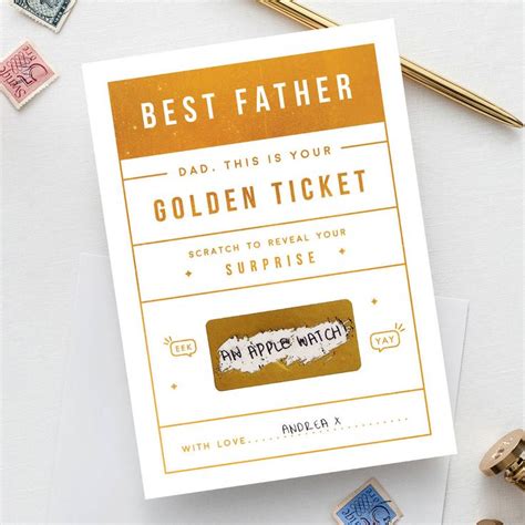 Dad S Golden Ticket Scratch Card By Rodo Creative Ticket Card