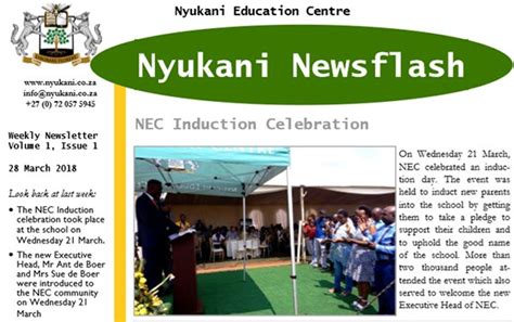 Nyukani Has Launched A Weekly Newsletter Nyukani Education Centre