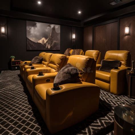 Luxury Home Cinema stock image. Image of elegant, screen - 319659461
