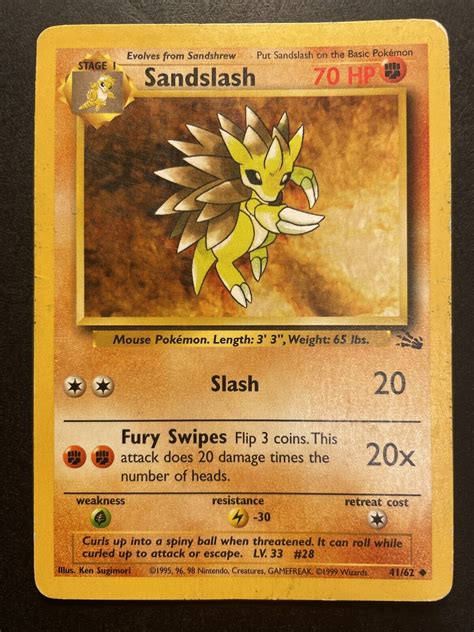 Sandslash 41 62 Fossil Uncommon Pokemon TCG LP EBay