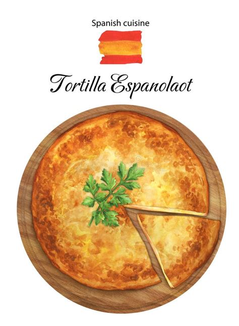 Tortilla Espanola Tortilla Tradicional De España Ilustración De