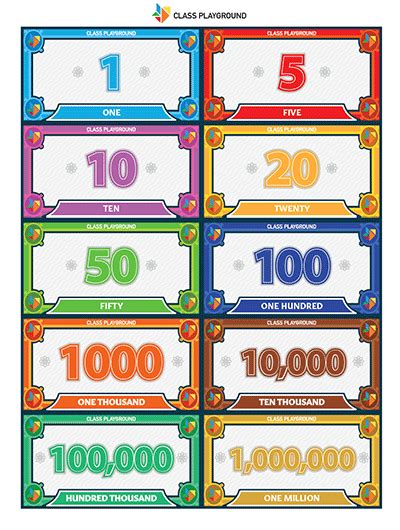 Printable play money