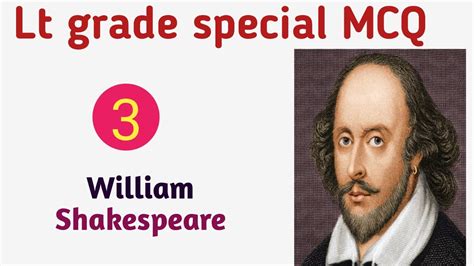 William Shakespeare S Works Mcq Pyq Lt Tgt Pgt Gic Net English