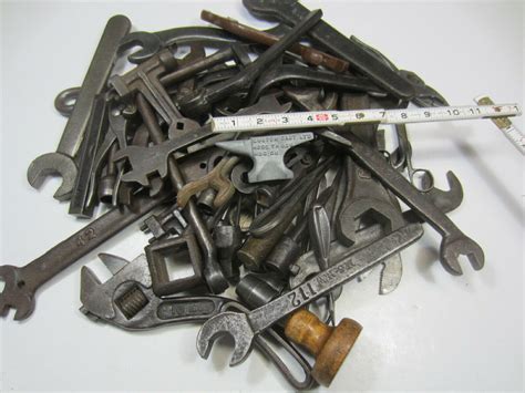 Vintage Tools Lot Of 50 Wrenches Tools Antique Old Mechanic Blacksmith