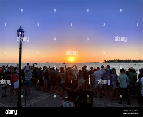 Sunset Celebration At Mallory Square Key West Florida Usa Stock Photo