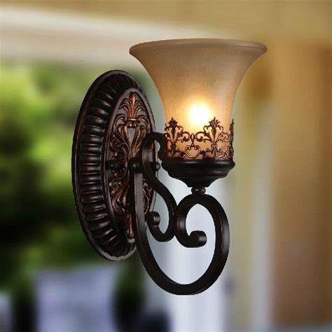 Vintage Country Wall Lamps 1 Light E27 Black Acrylic Backplate Opal Glass Bed Living Room Wall