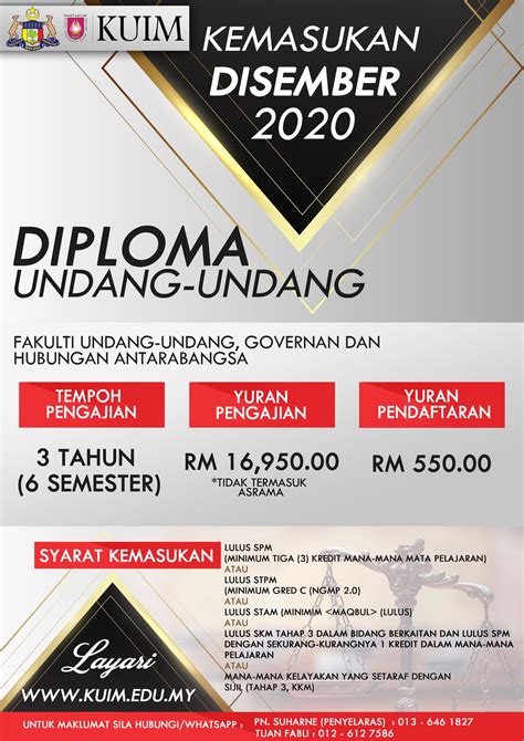 Syarat Kelayakan Diploma Undang Undang