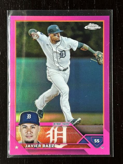 2023 Topps Chrome Javier Baez 83 Pink Refractor Detroit Tigers EBay