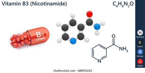 Structural Chemical Formula Molecular Structure Vitamin Stock