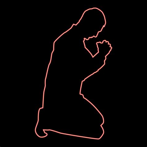 Man Praying On Knees Silhouette