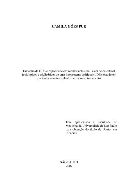 PDF CAMILA GÓES PUK teses usp br CAMILA GÓES PUK Tamanho da HDL e