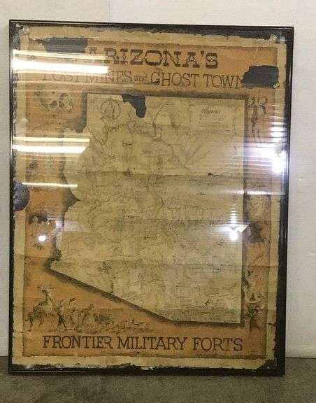 Arizonas Lost Mines And Ghost Towns Map Sherwood Auctions